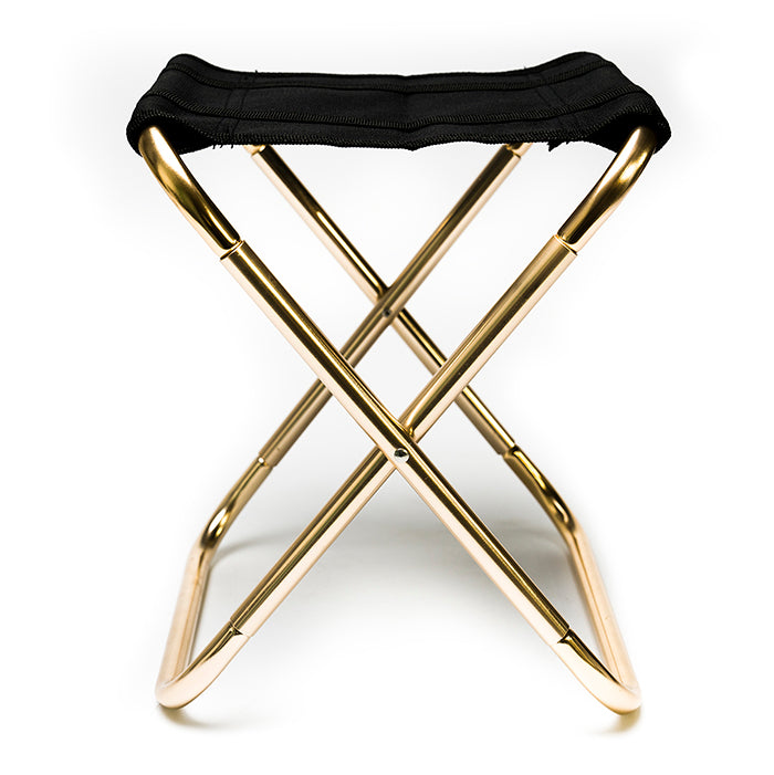 Gold and black mini folding camp chair