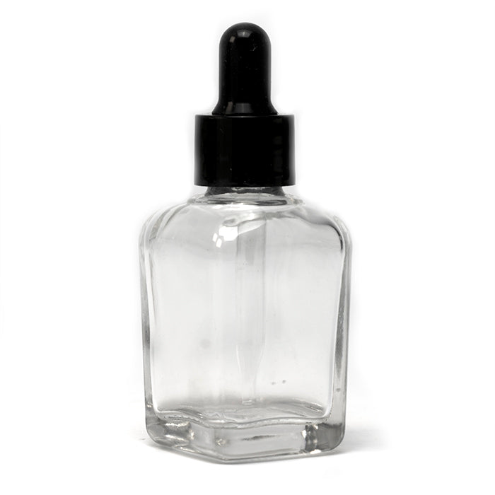 Square flint glass dropper bottle