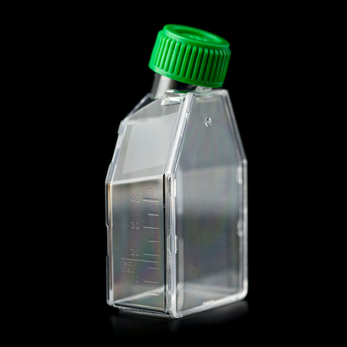 Angled tissue culture flask