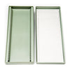 Plastic microscope slide storage box open